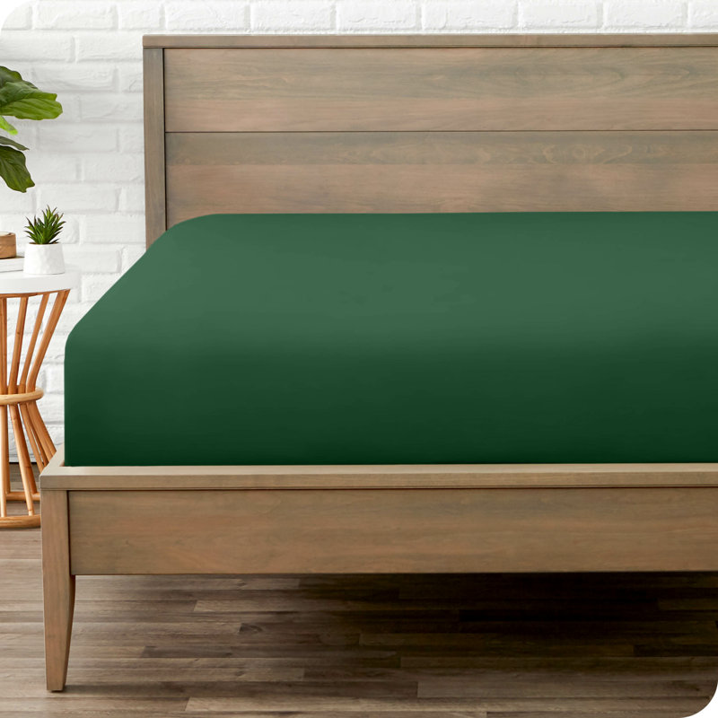 Fitted Bottom Sheet, Small Single, Forest Green