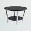 Table basse avec tablette Dobbs Ferry au fini noir / chrome brillant, H 18,7 po x l 29,33 po x P 29,33 po-16396648
