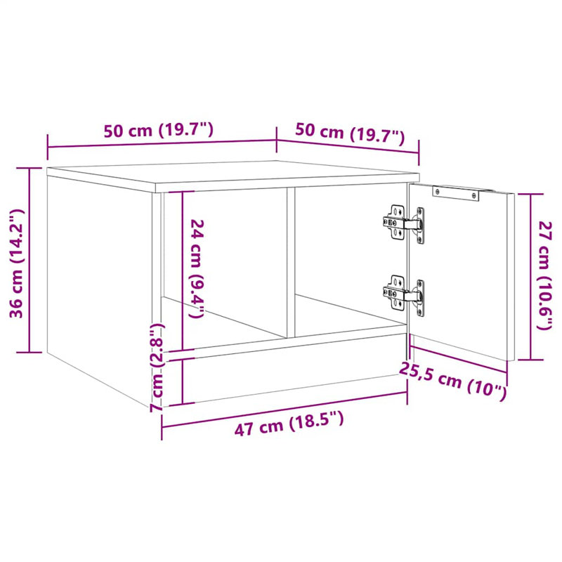 Jarran Frame Coffee Table with Storage, Old Wood
