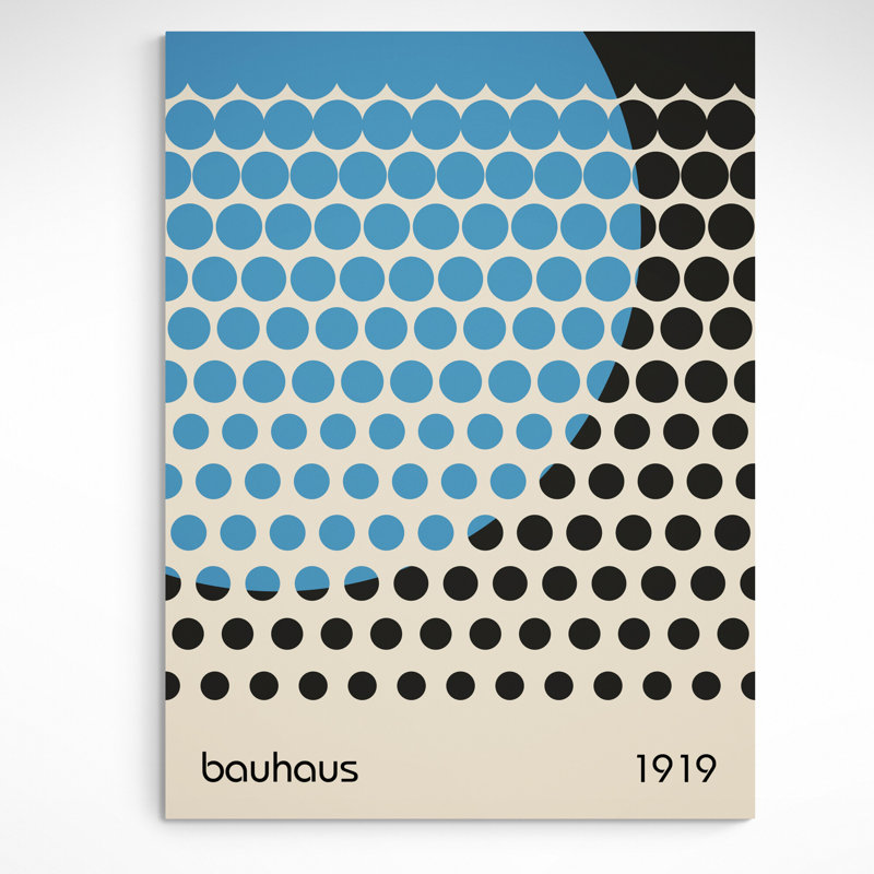 Bauhaus Bauhaus - Circles On Circle Blue Wall Art - Print on Canvas, 61cm H x 41cm W x 4cm D