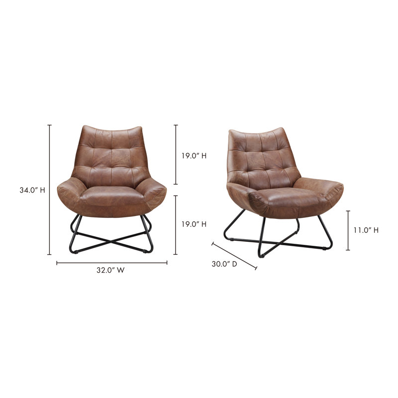 Lounge Chair, Cappuccino Genuine Leather