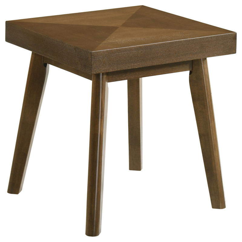 Walnut Brown Square Wood Side End Table
