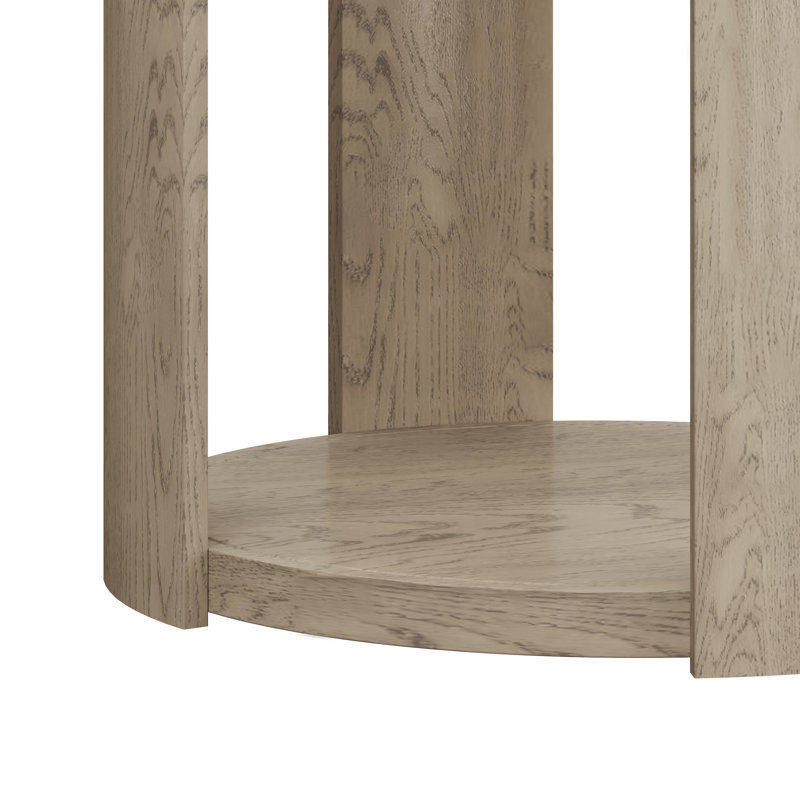 Mong Wood End Table with Cutout Edges and Rounded Crescent Legs