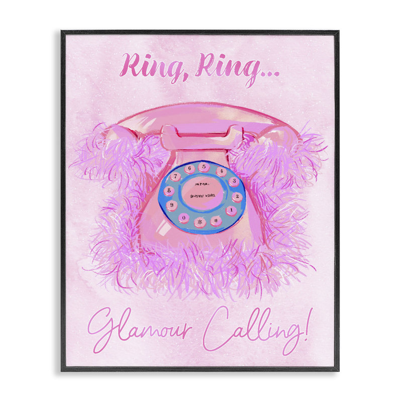 Anneau «Glamour Calling Calling», estampe numérique, design par Ziwei Li, H 14 po x l 11 po, Giclée encadrée noir minuit