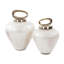 Reza Glass Urn with Ornate Metal Top- Large-537209069