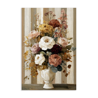 Vintage Arrangement in Vase Canvas, design by Petal Prints Design
