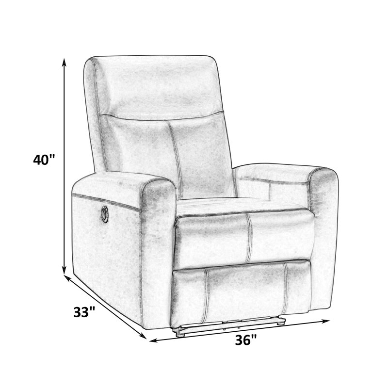 Recliner, Beige Genuine Leather