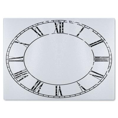 Roman Numeral Clock Glass Chopping Board