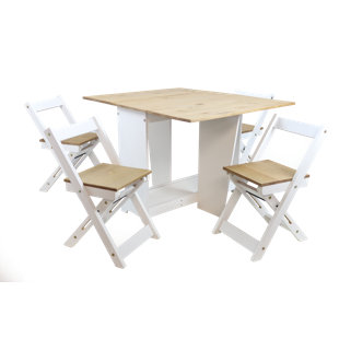 Corona Grey Wax Furniture 4 - Person Drop Leaf Dining Set