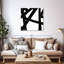 Encre noire stries IV sur toile-1097553707