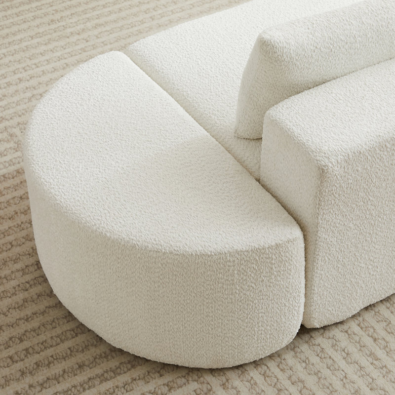 Versatile Modular Chenille Sofas, Space-saving Beige Set For Home