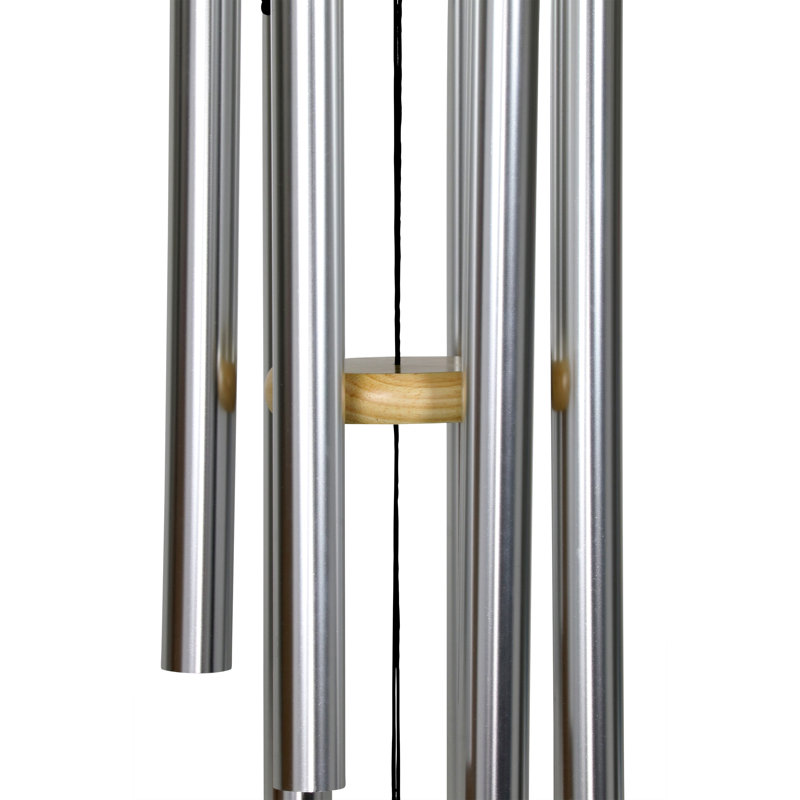 Carillon en métal Laisha, H 41 po x l 7,5 po x P 7,5 po, Argent