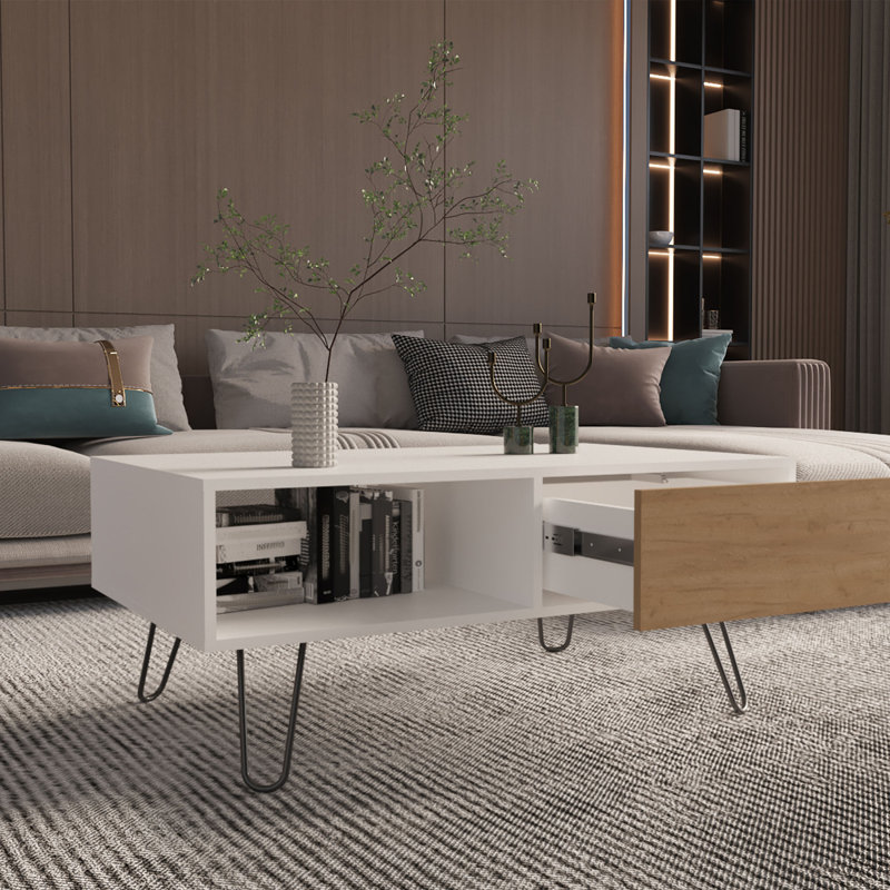 Table basse, 1 tiroir, 1 tablette