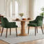 Chaise d'appoint rembourrée en bois massif avec accoudoirs-509341759
