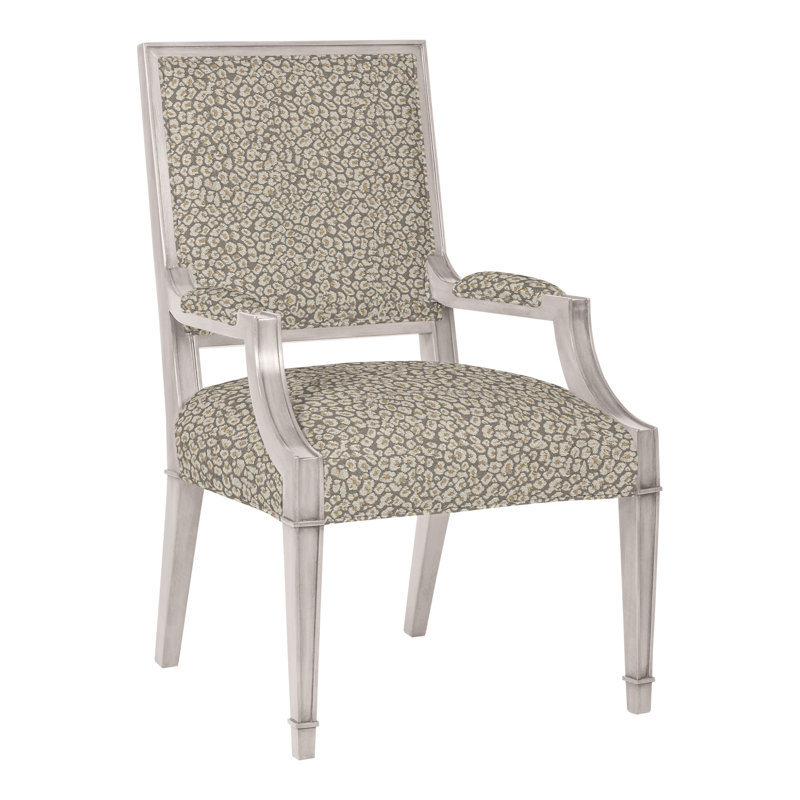 Michael Weiss Leighton Arm Chair, Tuck Linen, Dove Gray, No