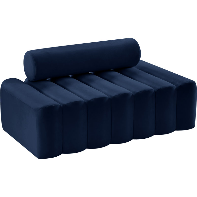 Fareiz 58'' Velvet Loveseat, Navy Velvet