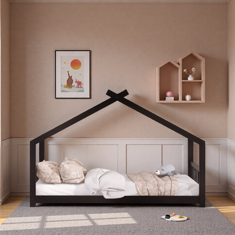 Lit en bois House House, Lit simple, Espresso