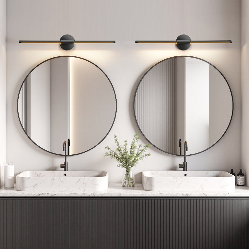 Buchan Dimmable LED Bath Bar(Set of 2), Matte Black