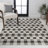 Drora Traditional Geometric Bold Gingham Black/Cream Indoor/Outdoor Rug-1497350837