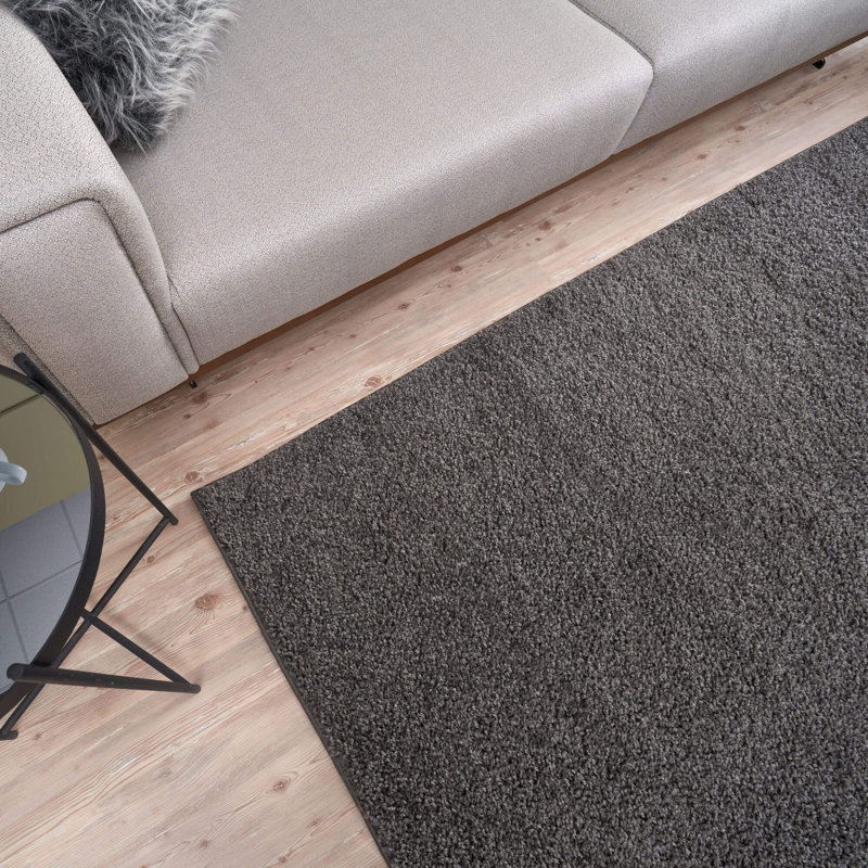 Myshaggy Collection Rugs Solid Design in Dark Grey, Rectangle 140 x 200 cm