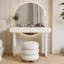 Meuble-lavabo minimaliste blanc 31,50 "avec miroir et tabouret