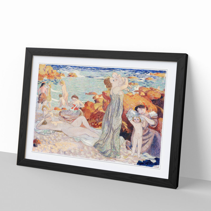 Bathers by Maurice Denis - Picture Frame Painting, 27cm H x 36cm W x 2cm D, Black Framed