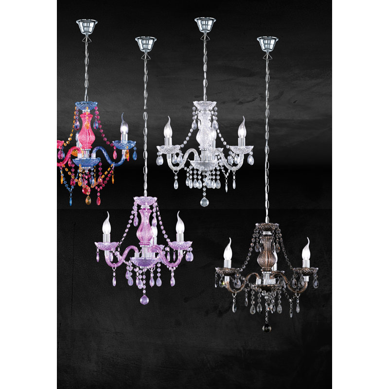 Gilkey 3 -Light Dimmable Candle Style Chandelier, Clear