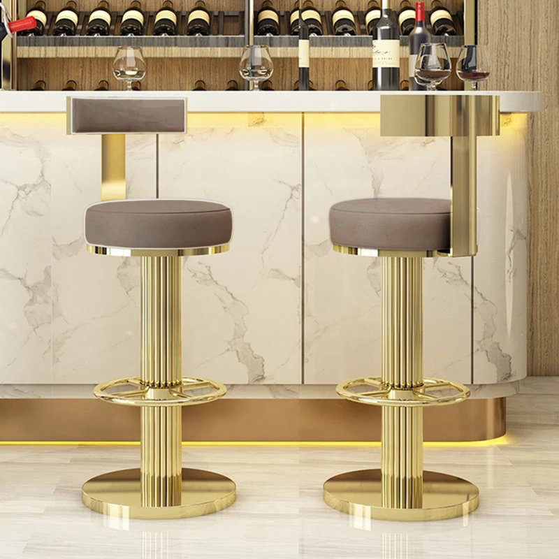 Swivel Upholstered Counter Stool, Almond