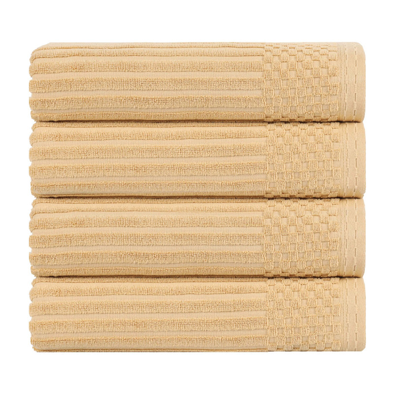 Collection de serviettes en coton Soho Spa, Ensemble de 4 serviettes de bain, Doré