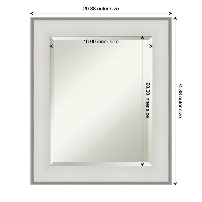 Miroir d'appoint mural Dyana, 25 po x 21 po, Blanc
