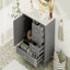Meuble-lavabo moderne 36 po avec cadre en pin massif, 1 porte à fermeture douce et 3 tiroirs, armoire de rangement moderne-111831906-111831909
