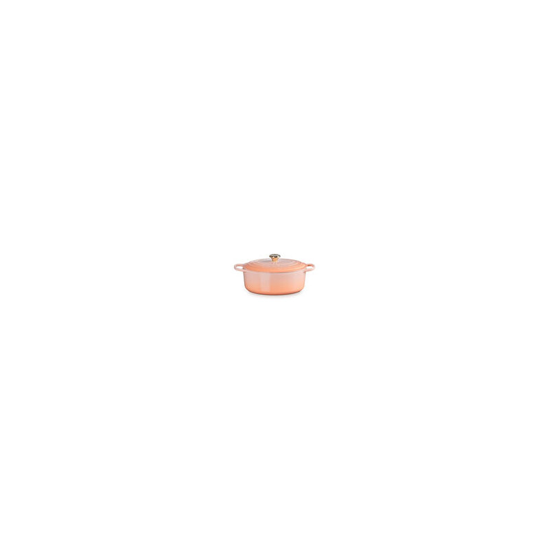 Le Creuset Enameled Cast Iron Oval Dutch Oven with Lid, Peche, 6.75 quarts