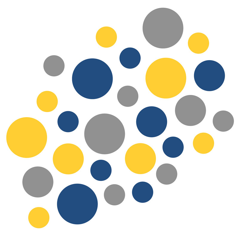 Abstract Non-Wall Damaging Wall Decal, Blue/Grey/Yellow