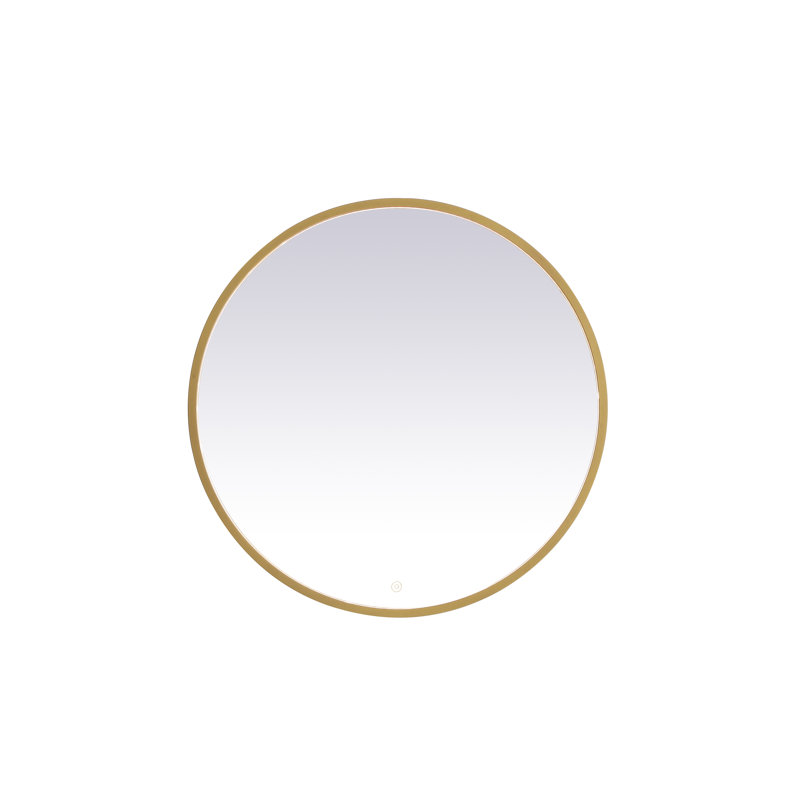 Miroir de salle de bain Pickard, 32 po x 32 po, Laiton