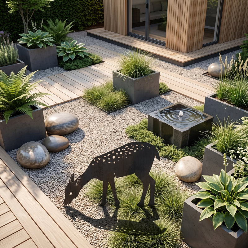 Silhouette de gazelle en métal pour jardin