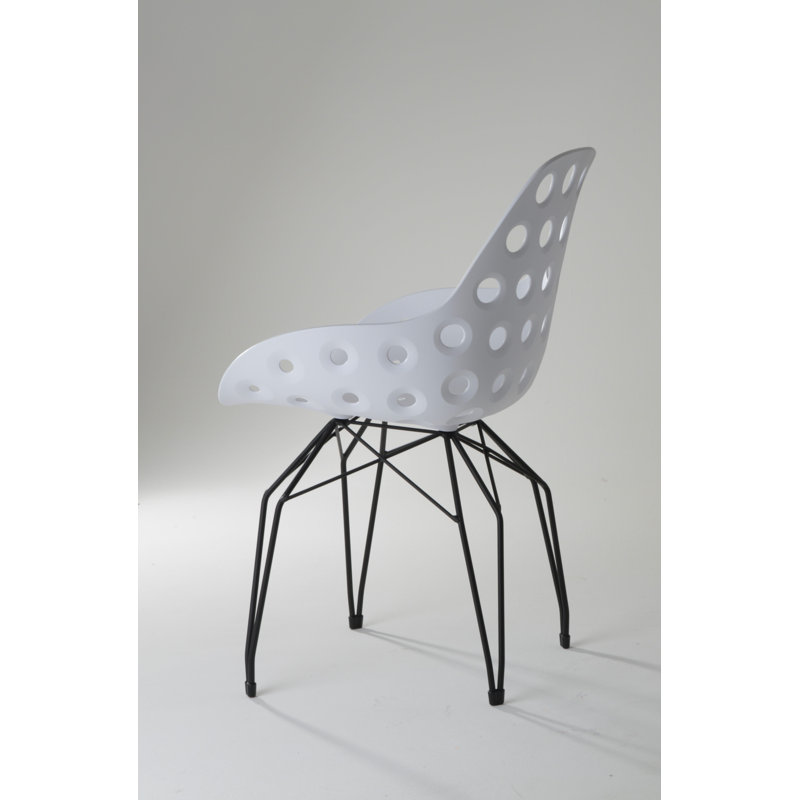Chaise avec accoudoirs Gallatin, Blanc / noir