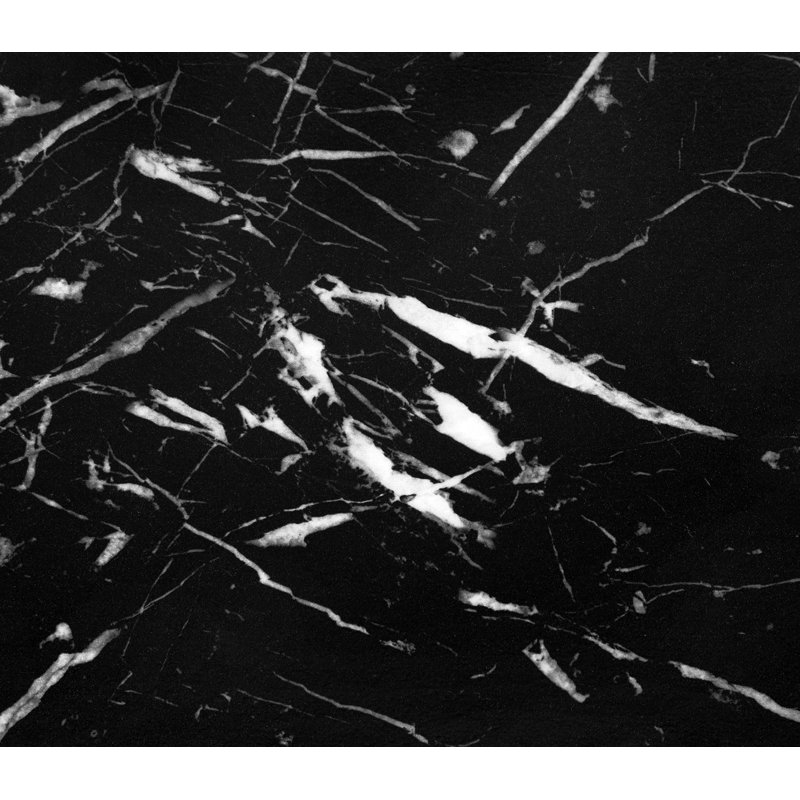 Table d'appoint, en forme de C, bout, côté, collation, stratifié aspect marbre noir, métal noir, Black