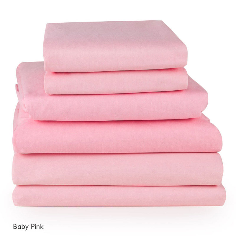 Richetts Cotton Blend Standard Fitted Sheet, Baby Pink