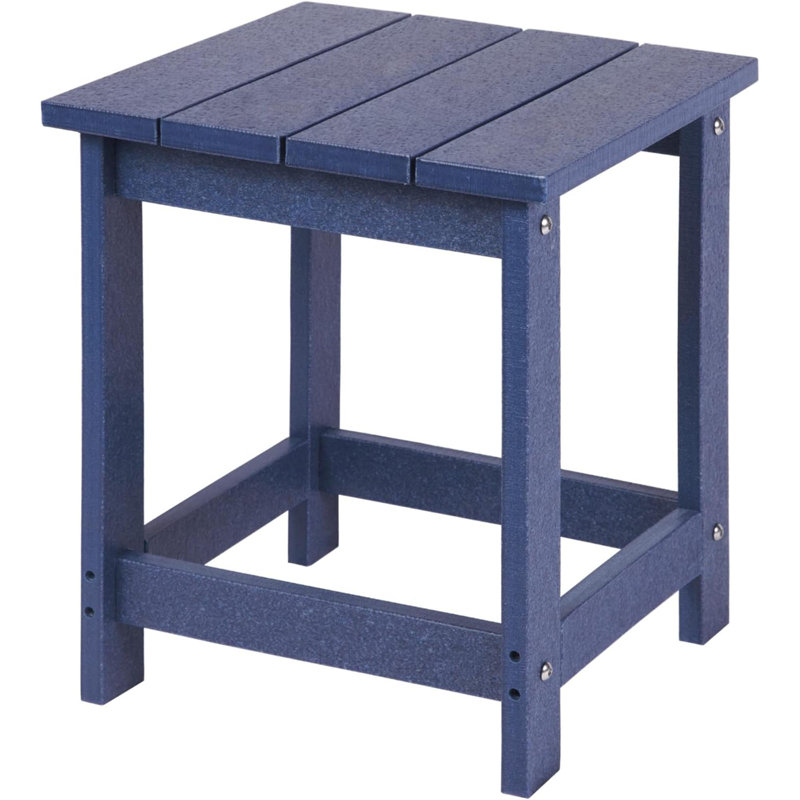 Adirondack Square Outdoor Side Table  Pool Composite Patio Table HDPE End Tables For Backyard Pool Indoor Companion  Easy Maintenance & Weather Resistant