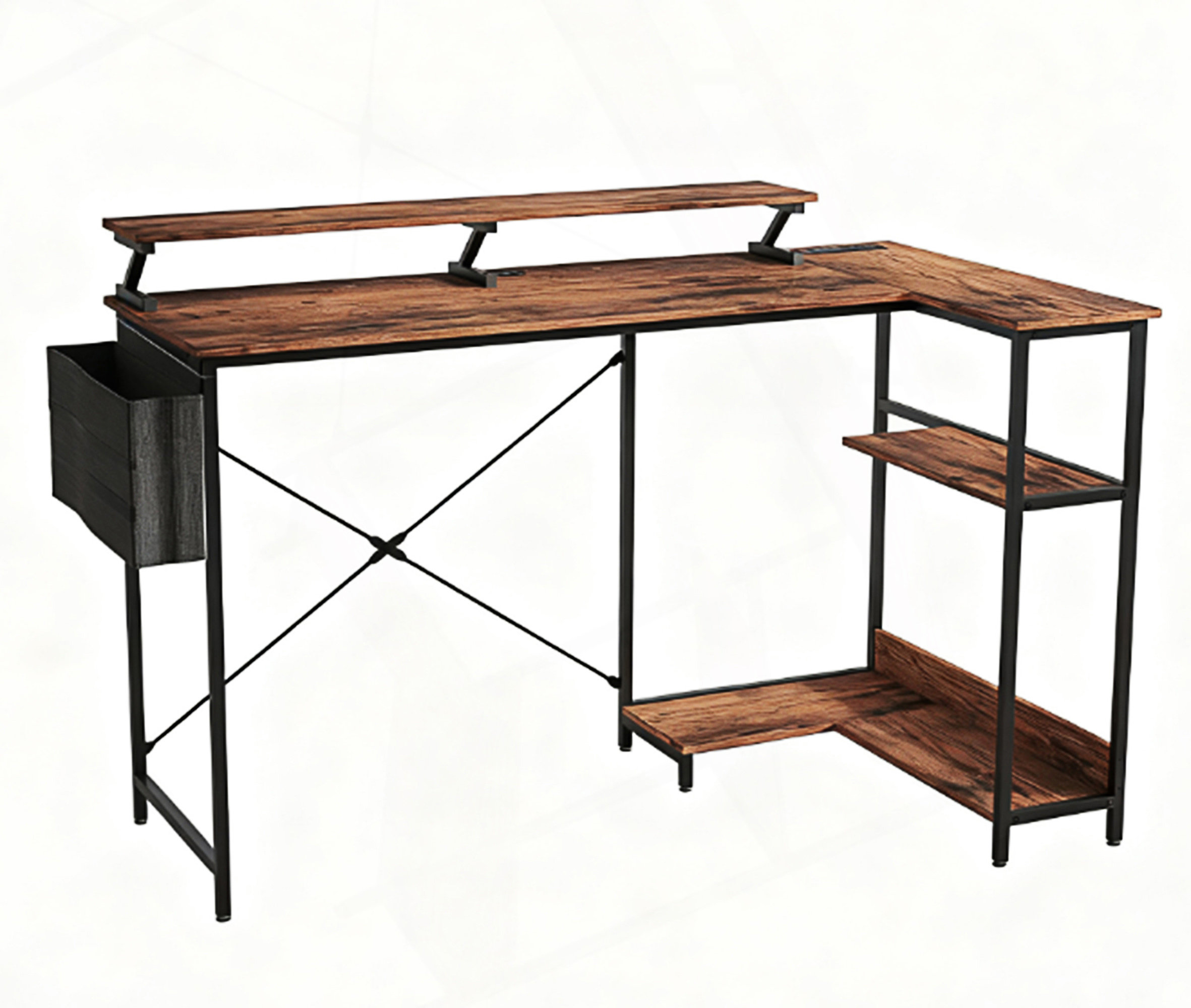 Computer Inversion Desk Ivy Bronx Computer Desk With Reversible L Shaped, Corner Desk With ...