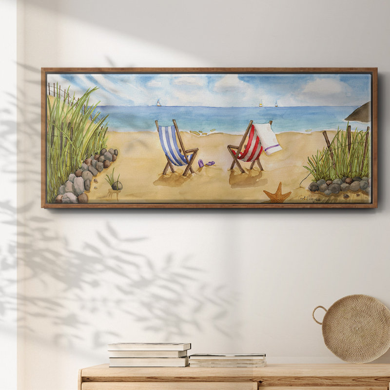 Beach For Two- Framed Canvas