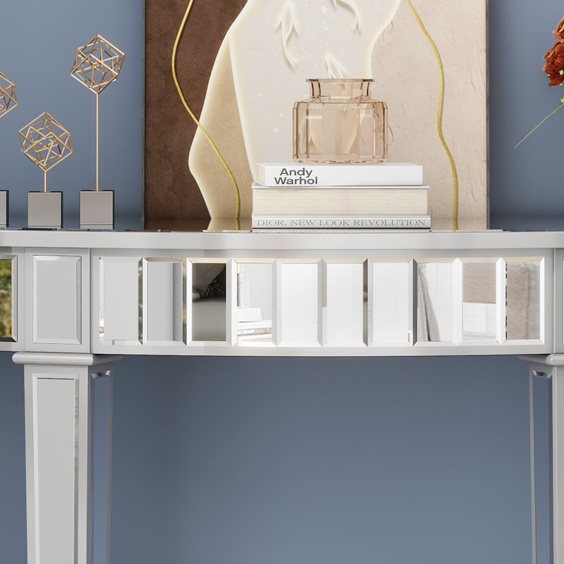 Andreja Half-Moon Console Table with Shelf