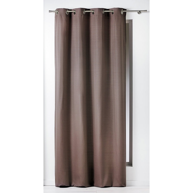 Panneau de rideau simple obscurcissant 100% coton avec œillets Panama, Taupe