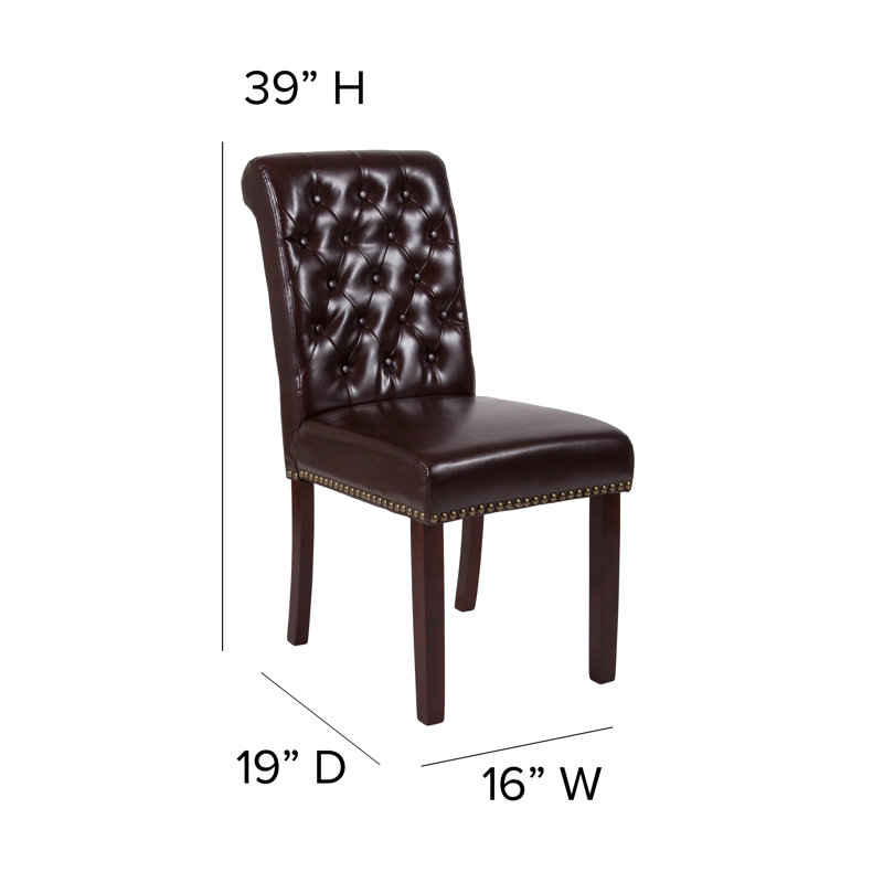 Pershing Parsons Chairs-Rolled Back, Accent Nail Trim, Brown