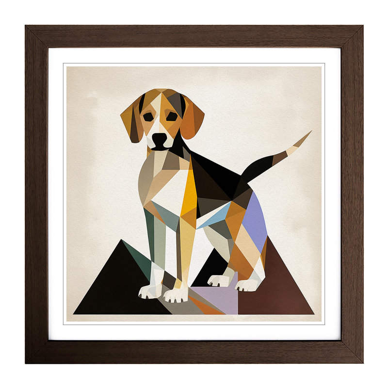 Beagle Suprematism - Framed Print, Walnut