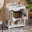 Meuble-lavabo avec lavabo en céramique, 2 portes et tablette-444865137