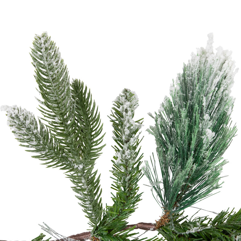 Real Touch Flocked Calloway Fir With Berries Artificial Christmas Garland - 7' X 12" - Unlit