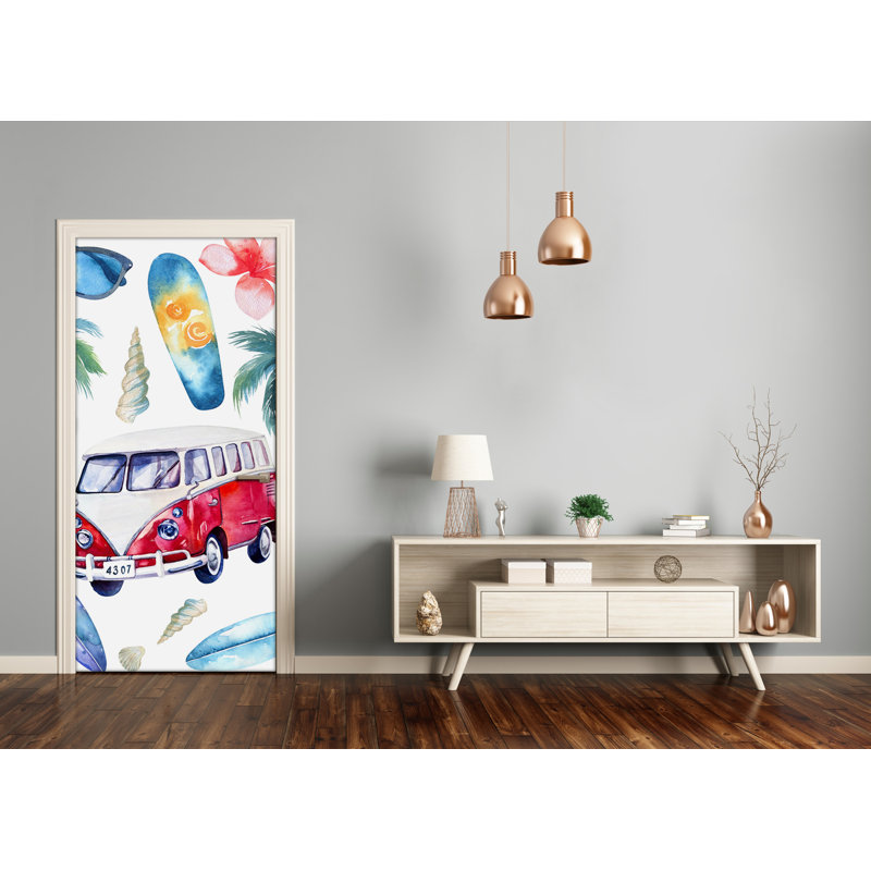 Set Surfers Door Decal, 205cm H x 85cm W