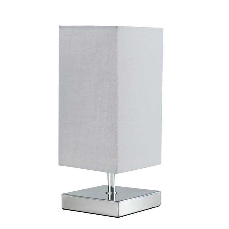 Hodei Metal Table Lamp, Chrome, Cool Grey, No Bulb