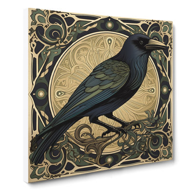 Crow Art Nouveau No.1 - Wrapped Canvas